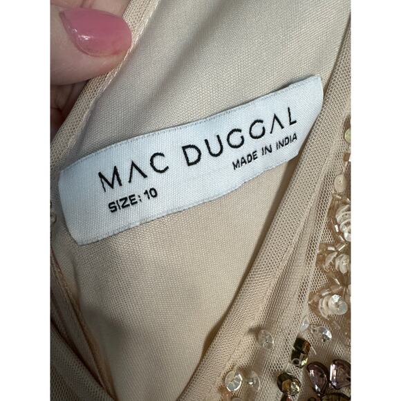 Mac Duggal NWT Bead Embellished A-Line Gown in Blush Size 10 - Picture 8 of 12